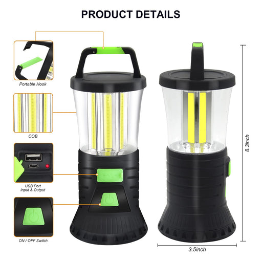 Glocusent Survival Camping Lantern, 106LED with 5 Brightness, Up to 1200LM,  3 Modes & SOS, Rechargeable for 120hrs, IP68 Waterproof, Small & Light