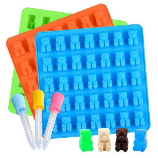 Large Gummy Bear Mold Bpa Free - Set of 3-5 Animals - 3 Droppers, Silicone  Gummy Molds, Candy Mold