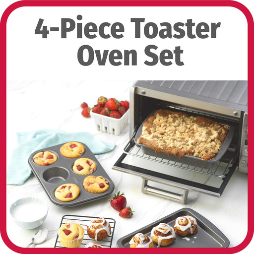 kitCom Nonstick Bakeware Baking Set, Toaster Oven Pan Set includes