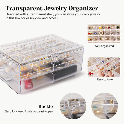 CLUQMEIK Earring Organizer Box Clear Storage Acrylic for Earrings Neck —  CHIMIYA