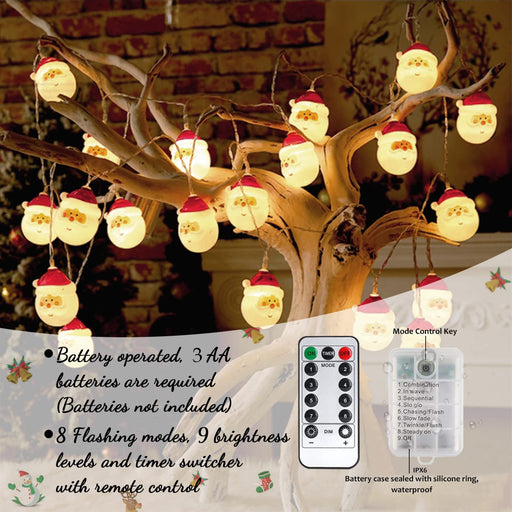 Christmas String Lights, 20 Leds Remote Control Waterproof Battery Ope —  CHIMIYA