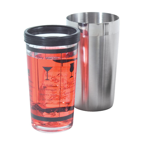 Oggi™ Groove Double Walled Cocktail Shaker with Lid - Mills & Co