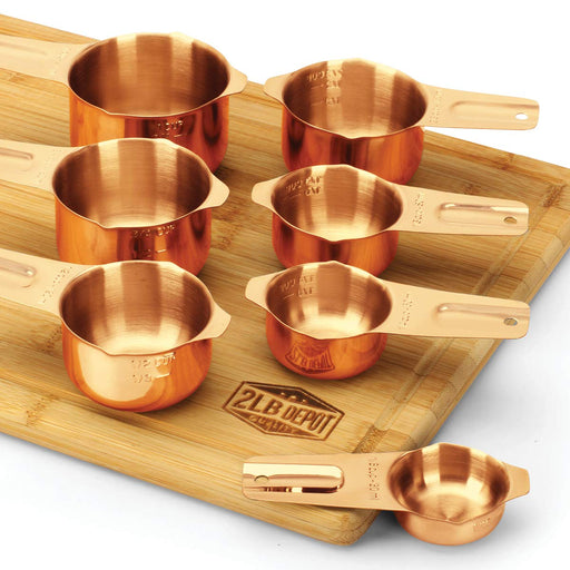 Zoyizi Measuring Cups and Spoons Set 12, Copper Measuring Cups and