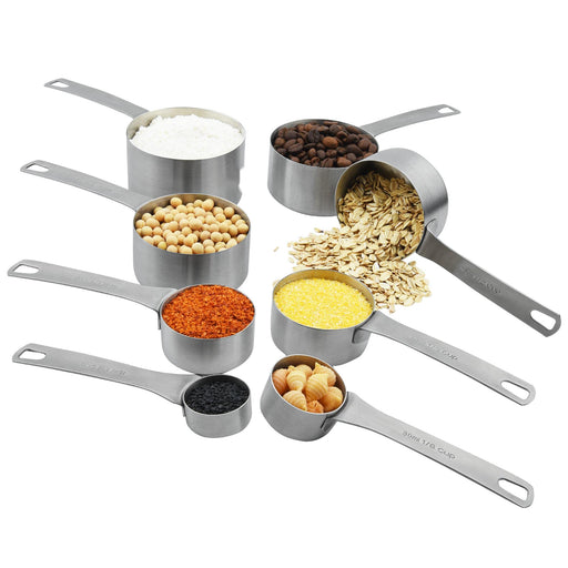  Viwehots Measuring Cups Set 17, Stainless Steel Measuring Cups  and Spoons Set, 18/8 (304) Measuring Cups Spoons, Heavy Duty 7 Measuring  cups and 9 Measuring Spoons 1 Leveler for Baking and Kitchen: Home & Kitchen