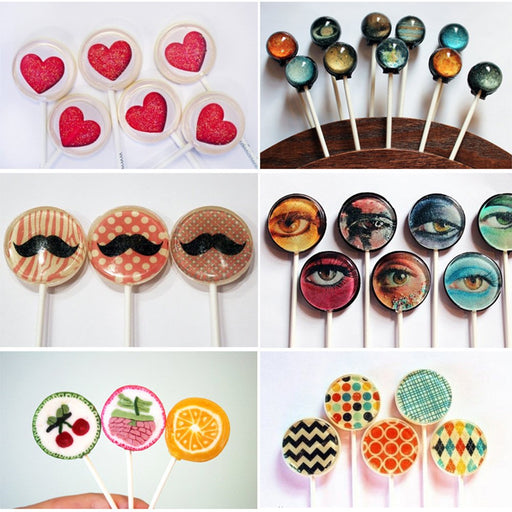 2P Silicone Lollipop Molds,Sucker Molds,Round Chocolate Lollipops Hard —  CHIMIYA