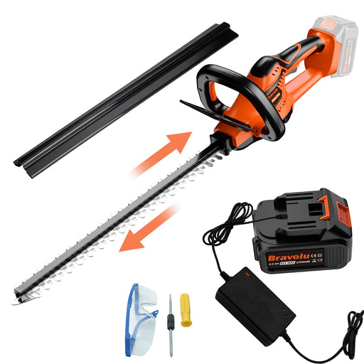 Upgraded Electric Cordless Hedge Trimmer, 22” Dual-Action Blade, 3000 —  CHIMIYA