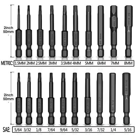 TLEEP 10 x 1/4 Inch Hex Head Allen Wrench Drill Bits Long 100MM, 5
