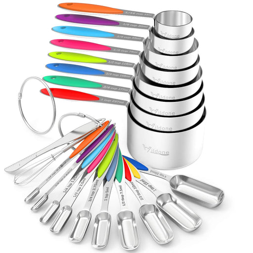 Measuring Cups and Magnetic Measuring Spoons Set, Wildone Stainless St —  CHIMIYA