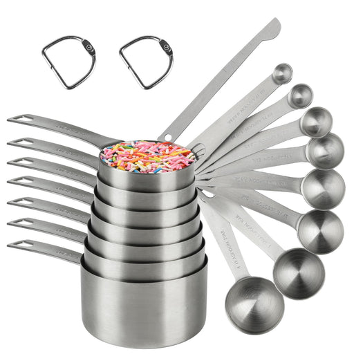 Kaluns Measuring Cups And Spoons Set, 16 Piece, Stainless Steel : Target