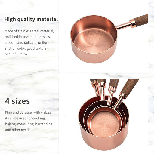 Ape Basics: Copper Plated Rose Gold Measuring Cups (Set of 4