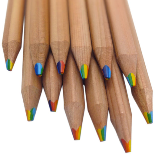 Teling 100 Pcs Rainbow Colored Pencils Multicolored 7 in 1 Pencils for —  CHIMIYA