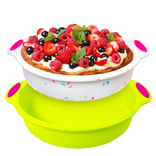 SENHAI 2 Pack Silicone Cake Pan, Large Round Bread Pie Flan Tart Mold, —  CHIMIYA