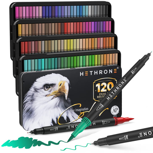 Dual Brush Marker Pens, 72 Colors Art Markers Set with Fine Tip and Br —  CHIMIYA