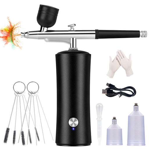  Nlapldy Airbrush Kit with Air Compressor, Upgraded 7.4V 34PSI  Air Brush Gun Rechargeable Portable Cordless Air Brush Painting with 0.4mm  Nozzle for Painting, Nail Art, Tattoo (Black) : Arts, Crafts 