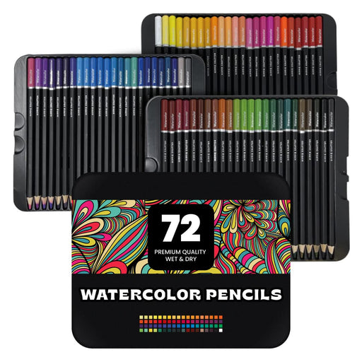 Arteza Watercolor Pencils Set of 48, Presharpened, triangular-shaped Colored for