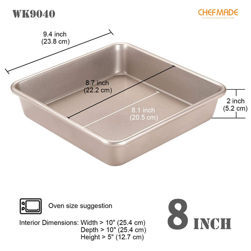 CHEFMADE 4PCS Mini Pan Set, 4-Inch Non-Stick Tube Pans Kugelhopf Mold Cake  Pan for Oven Baking (Champagne Gold)