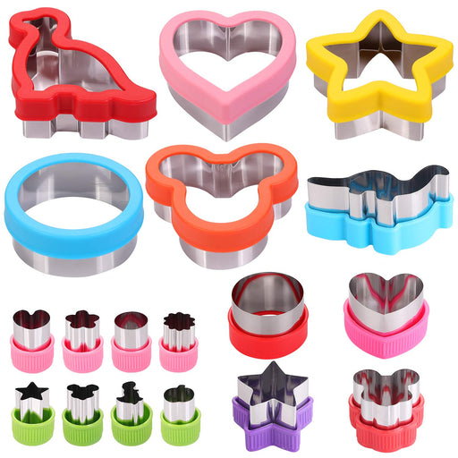 NEW LIVE 35 Pack Cookie Cutters Vegetable Fruit Cutter Shapes Stamps Mold  Mini Cookie Cutters