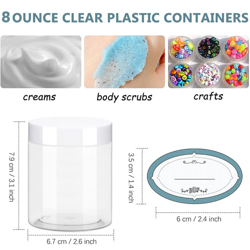 20 Pcs 2 Oz Clear Plastic Round Slime Containers,Plastic Storage Jars —  CHIMIYA