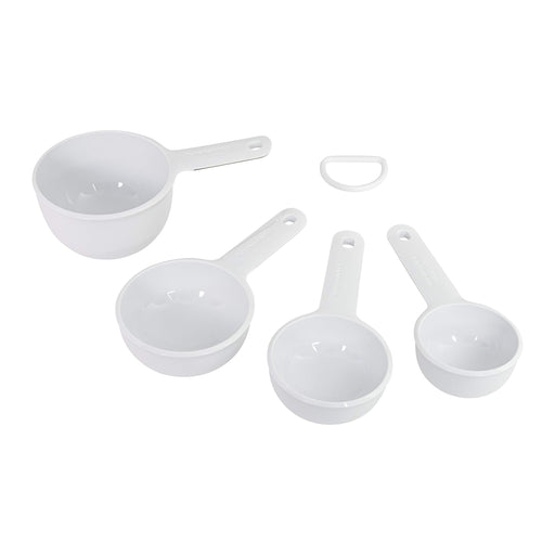 Rae Dunn 4 Piece WHOLE HALF THIRD QUARTER Glossy White Ceramic Measuring  Cups Set