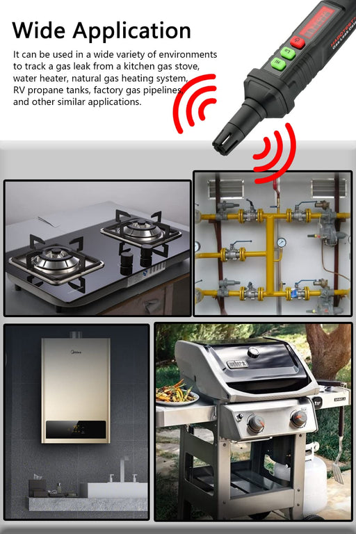 Detector de fugas de gas natural de Forensics, 0-10,000 ppm, A prueba de agua, polvo y explosiones, Batería de iones de litio