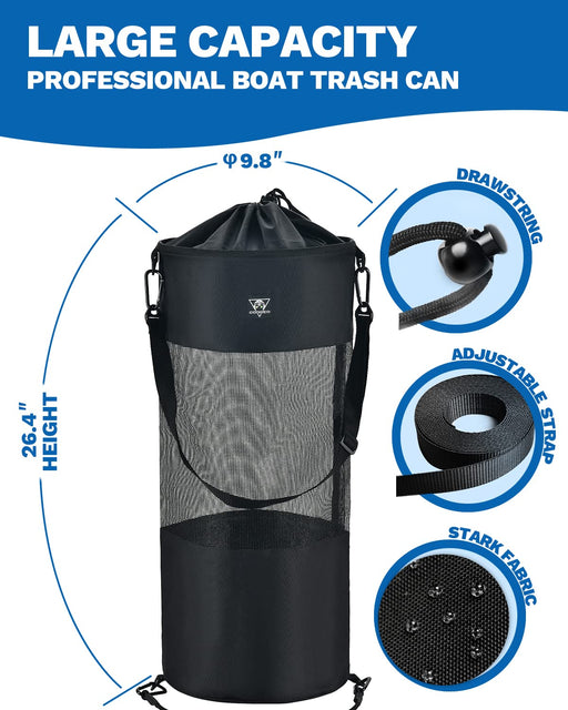 Boat Trash Can, 100 Odor Leak Resistant, Portable, Reusable, 1013 Gal —  CHIMIYA