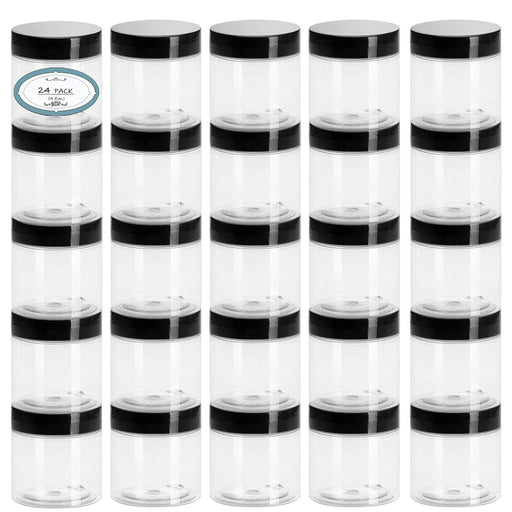  ZAVBE 6 oz Plastic Containers with Lids 30 Pack BPA Free, Clear  Empty Refillable Round Sugar Scrub small 6 Oz Plastic Jars with Lids for  Cosmetics, Lotions, Body Butters, Liquid Slime