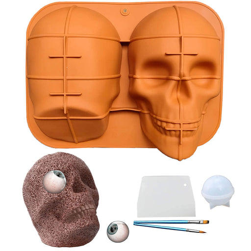 Webake Skull Cake Mould Halloween Silicone Moulds Skull Jelly Moulds 30 x 25cm Cake Tins for Baking for Halloween Party Decorations, 1 Pack