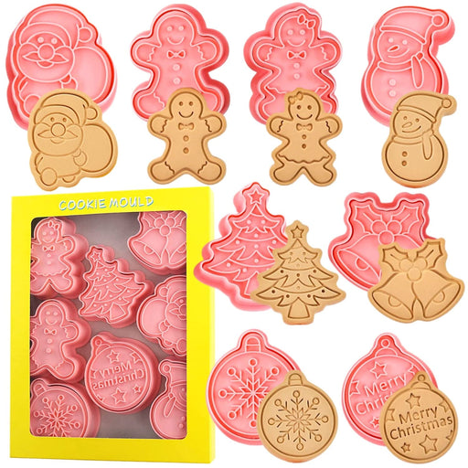 MELLIEX Christmas Cookie Cutters 9pcs Holiday Small Metal Linzer  Gingerbread