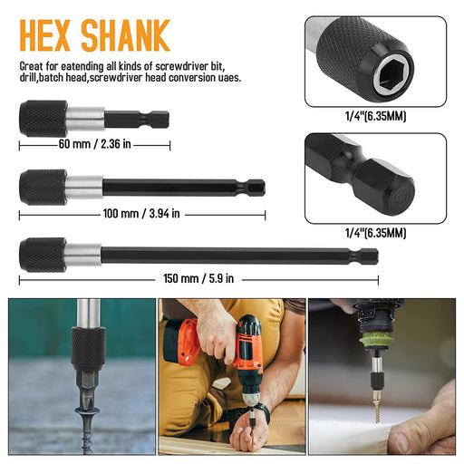 14 Pcs Flexible Drill Bit Extension Set 1/4 Inch Hex Shank Bendable Drill  Bit Extension 105 Right Angle Drill 90 Right Angle Screwdriver Bits 10  Short