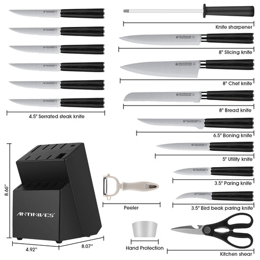 ROMANTICIST Kitchen Knife Set with Block - 8PCS High Carbon Stainless —  CHIMIYA