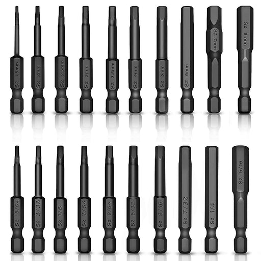 NAUIX 30 Piece Hex Head Allen Wrench Drill Bit Set, 1/4 Inch Hex Shank  Metric