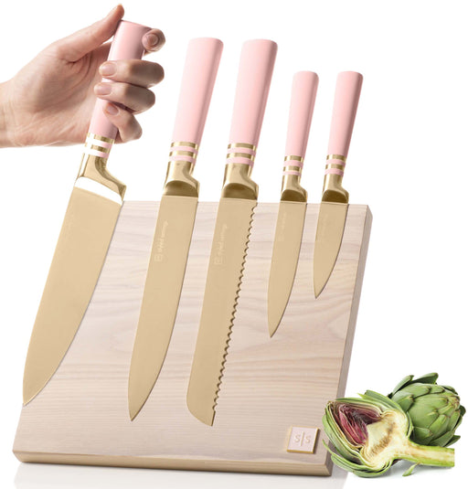 CHUYIREN Knife Set, Colorful Kitchen Knife Set 7 PCS, High Carbon Stainless  Steel Cute Knife Set with Non-Stick Coating and Cutting Board for Cooking