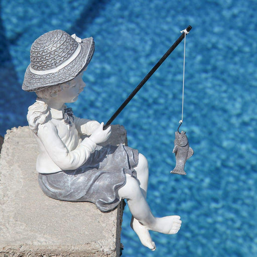 Goodeco Fisherboy Statue Pond Decor- Mom s,The Fisherman Garden Sculpt —  CHIMIYA