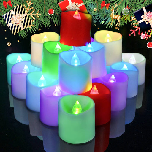 6pcs Color Changing LED Tea Lights Bulk,Flameless Tealight Candles with Colorful Lights, Battery Operated Fake Candles, Size: 3.3, White