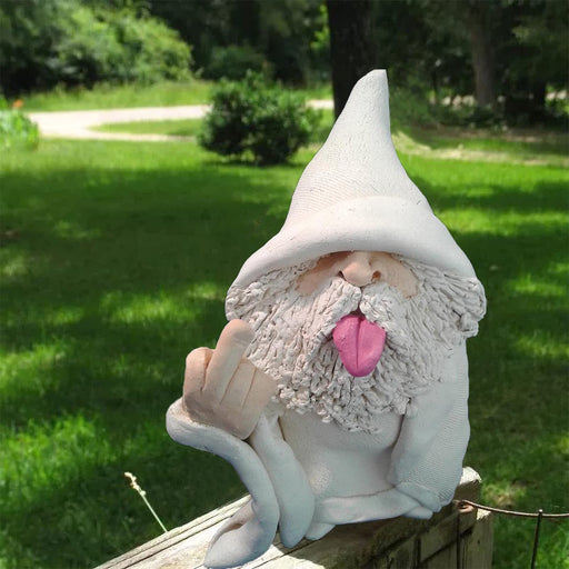 Home 'n s Whimsical Gnome Flipping Off Middle Finger Mini Statue