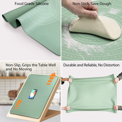 Silicone Baking Mat, 26 x 16 Extra Large Non Stick Pastry Mat with M —  CHIMIYA