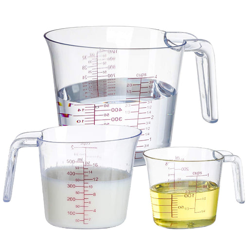 NPYPQ 3-Piece Plastic Measuring Cup Set | Liquid Measurements Cups |  Measure cups Stackable Design