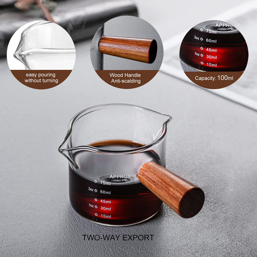 Zubebe 2 Pack 150 Ml/ 5 oz Double Spouts Espresso Shot Glasses