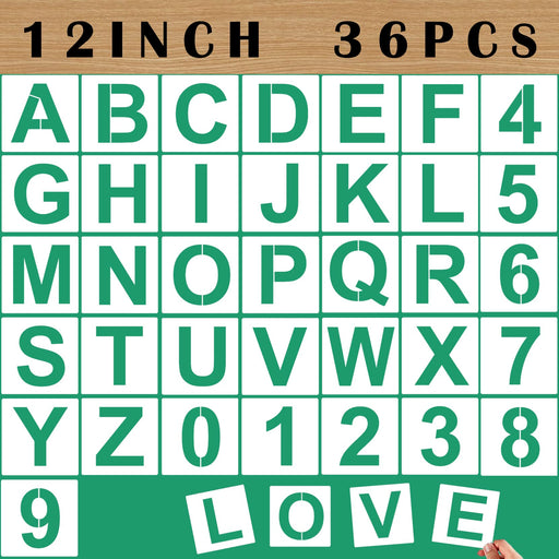 4 Inch Letter Stencils Symbol Numbers Craft Stencils, 42 Pcs Reusable  Alphabet Templates Interlocking Stencil Kit for Painting on Wood, Wall,  Fabric