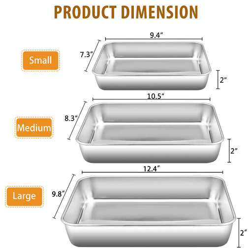 E-far 6-Piece Stainless Steel Bakeware Sets, Metal Baking Pan Set Incl —  CHIMIYA