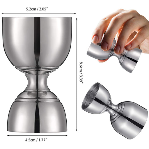 Zulay Kitchen Shot Measure Jigger For Bartending - Cocktail Jigger 18/8  Food-Grade Stainless Steel - Jigger 2 oz 1 oz Etched Markings - Cocktail  Measuring Cup J…