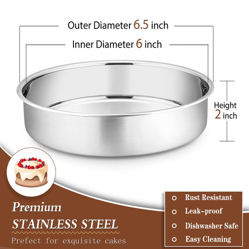 Herogo 6 x 3 Inch Cake Pans Round Set of 3, Stainless Steel Black Nons —  CHIMIYA