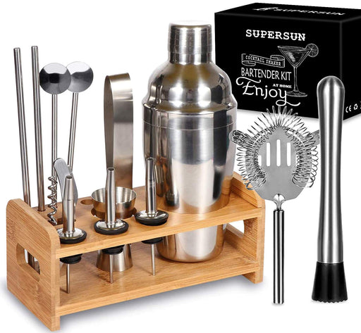 MixMate Stainless Steel Cocktail Shaker Set with Stand - 15-Piece Bart —  CHIMIYA