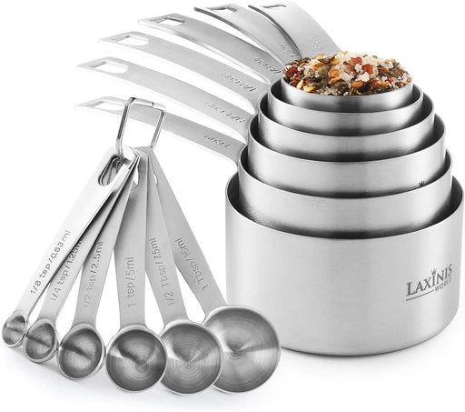 Stainless Steel Measuring Cups and Spoons Set -15pcs w/ 2-Cup - Hudson  Essentials