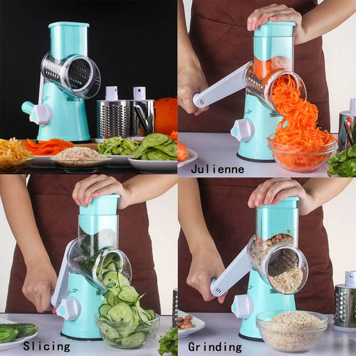  Ourokhome Manual Rotary Cheese Grater, Kitchen Speed Round  Tumbling Box Shredder Drum Vegetable Slicer Nuts Grinder for Veggie,  Potato, Cucumber, Carrot, Chocolate for Pizza, Hashbrowns, Salad (Red):  Home & Kitchen