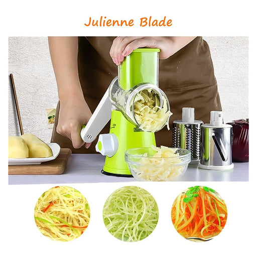 Potato Slicer Upgraded Hand Crank Vegetable Cutter Rotary Cheese Graters  Multifunctional Chopper Veget Shredders Fruit Kitchen Tool with 3 Stainless