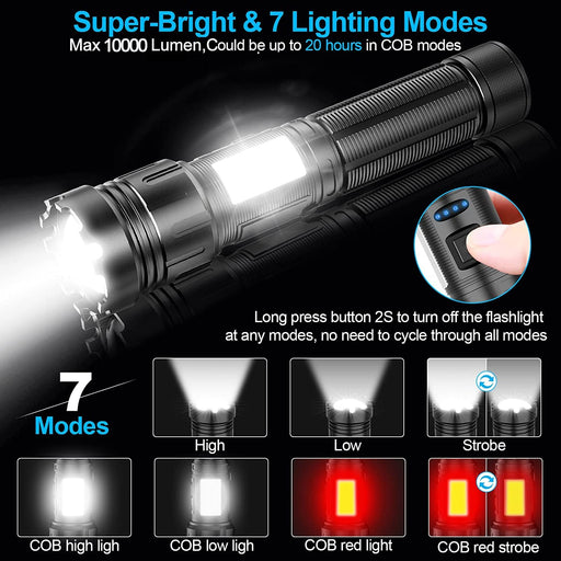 Gearmatte Super Bright Flashlight High Lumen,XHP70 Powered