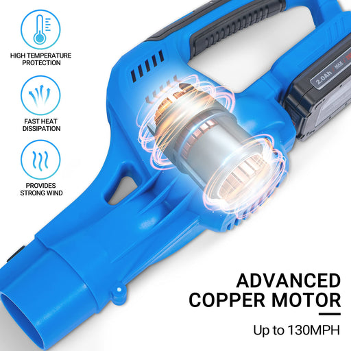 Cordless Leaf Blower with 2 X 5.0 Battery & Charger,460CFM 6 Adjustable  Speeds and 2 Adjustable Tubes,Battery Powered Leaf Blower Lightweight for  Snow