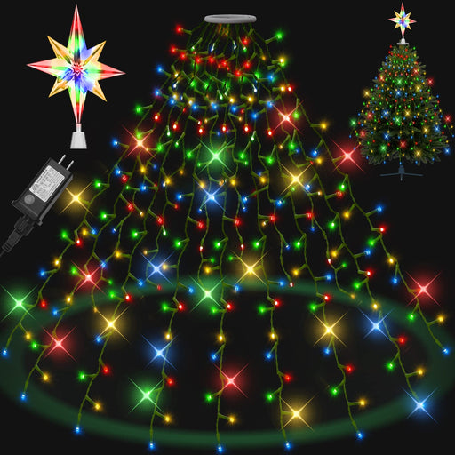 LED Christmas Cone Tree Light with Star Topper, 6ft 265 LED Outdoor Li —  CHIMIYA