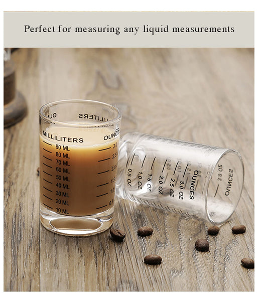 DS. DISTINCTIVE STYLE Shot Glasses Measuring Cup 2 Pieces Liquid Heavy  Glass 30 Milliliter Scaled Measuring Glass for Liquid